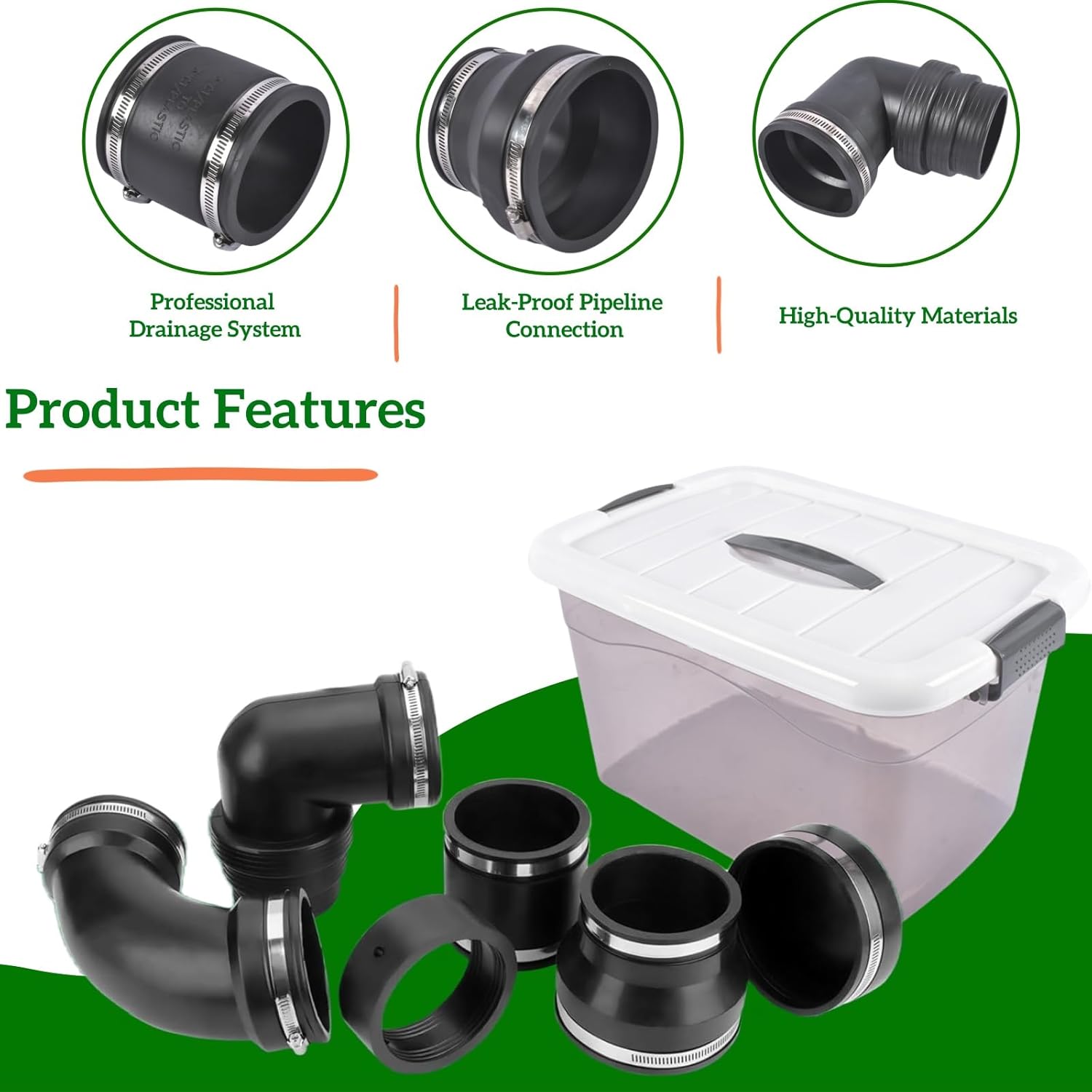RV & Camper Sewer Waste Plumbing Kit with Slip Fit Coupling Adapter, for 3 Inch PVC Pipe, Universal RV Sewer Hose Fitting & Drainage System Accessories Mixizap
