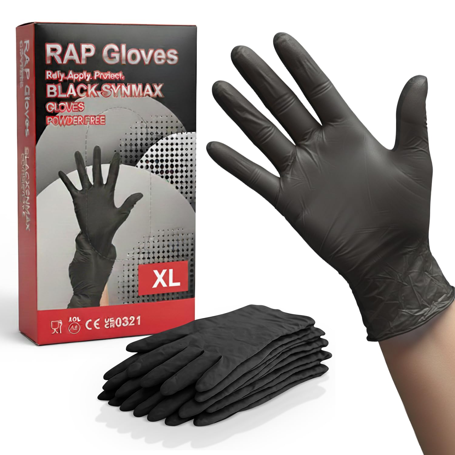Disposable Gloves Black Vinyl XL Pack of 100 Powder Free