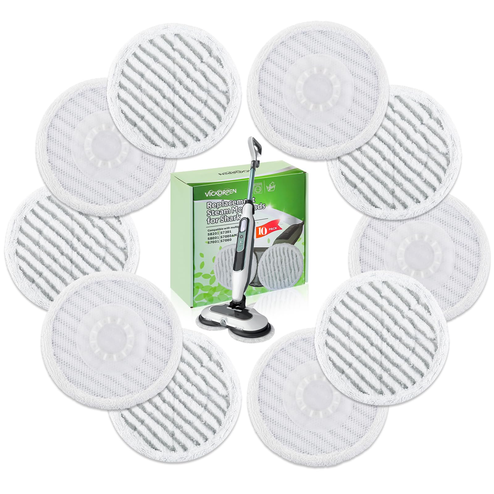 Photo 1 of 10 Pack Steam Mop Replacement Pads for Shark Steam and Scrub Mop Pads