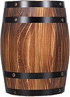 OFFSCH Rustic Oak Wood Wine Barrel Planter 8.2 Inch - Antique Beer Barrel for Garden Patio Home Bar Decor
