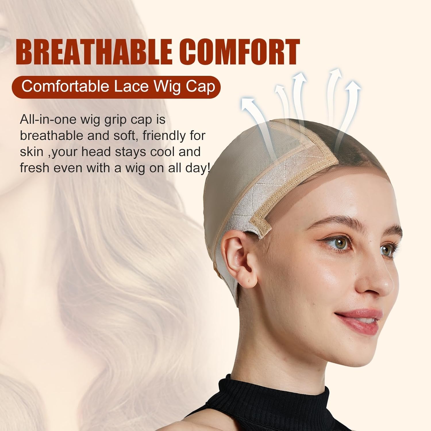 Wig Grip Cap Breathable Mesh Lace Front Non-Slip Adjustable LightBrown Amazon.com: Xiushumyi Lace Wig Cap for Women,Non-Slip Grip  main image 4