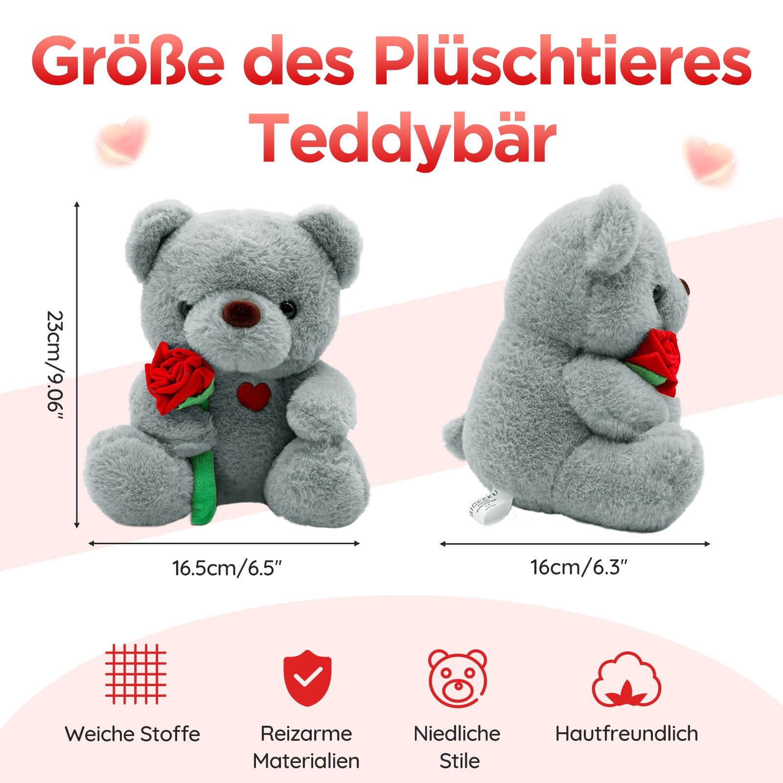 QIGEEKU Teddybeer, knuffeldier teddybeer, pluche beer, teddy met liefde, knuffeldier, speelgoed, decoratiekamerkussen, zachte knuffeldier, pluche teddy, knuffeldier, pluche dier, 25 cm, lichtbruin QIGEEKU Teddybeer, knuffeldier teddybeer, pluche beer, teddy met liefde, knuffeldier, speelgoed, decoratiekamerkussen, zachte knuffeldier, pluche teddy, knuffeldier, pluche dier, 25 cm, lichtbruin