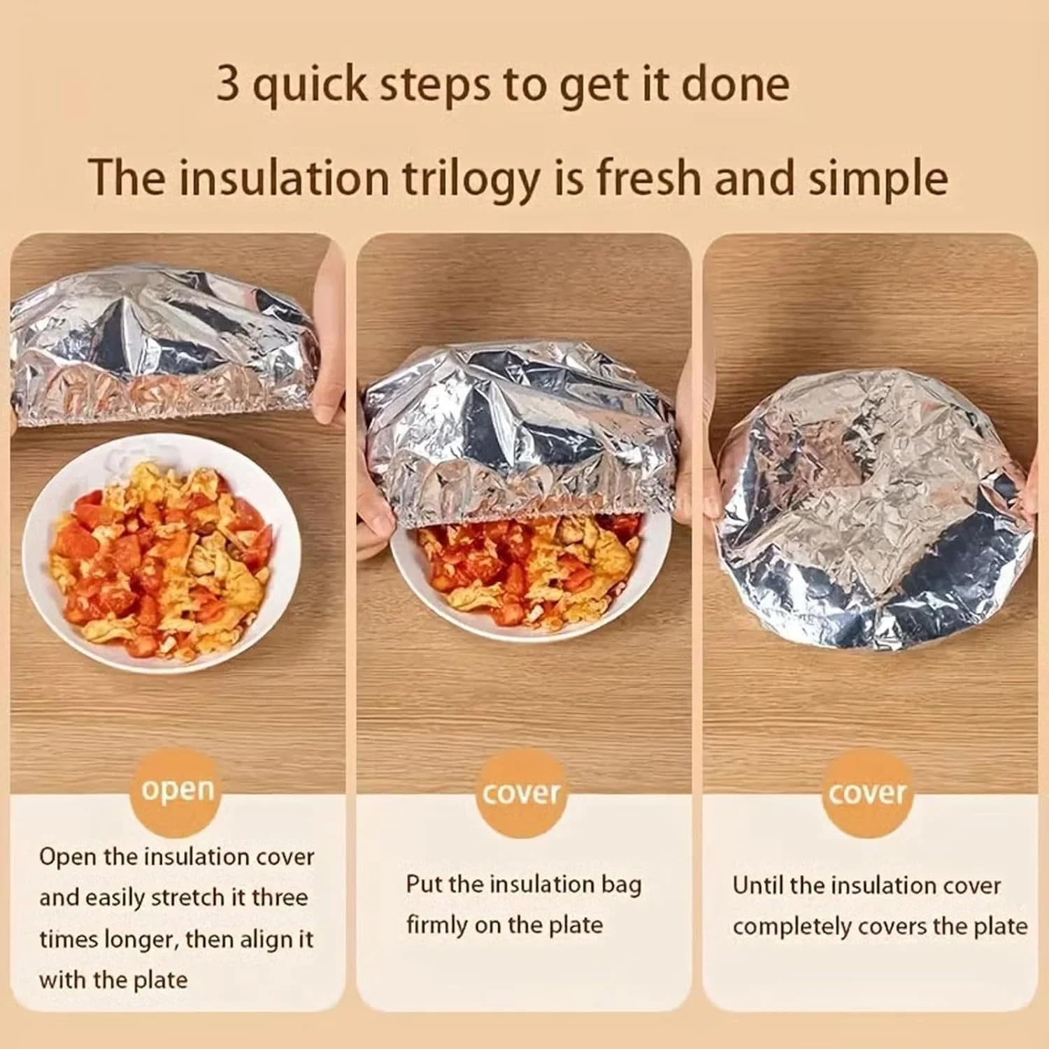 Sacchetti Alluminio per Alimenti, 100PCS Cuffie Copri Cibo, Pellicola con Gomma Elastica, Riutilizzabili, Coperture per Alimenti, Sacchetti Sigillati per la Conservazione Degli Alimenti (Argento,22cm)
