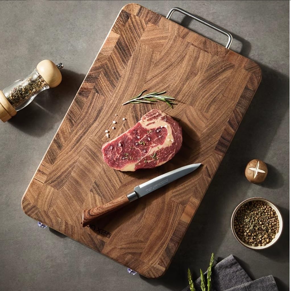 Tagliere, Tagliere in Legno massello di Noce, Portatile, in(40cm)