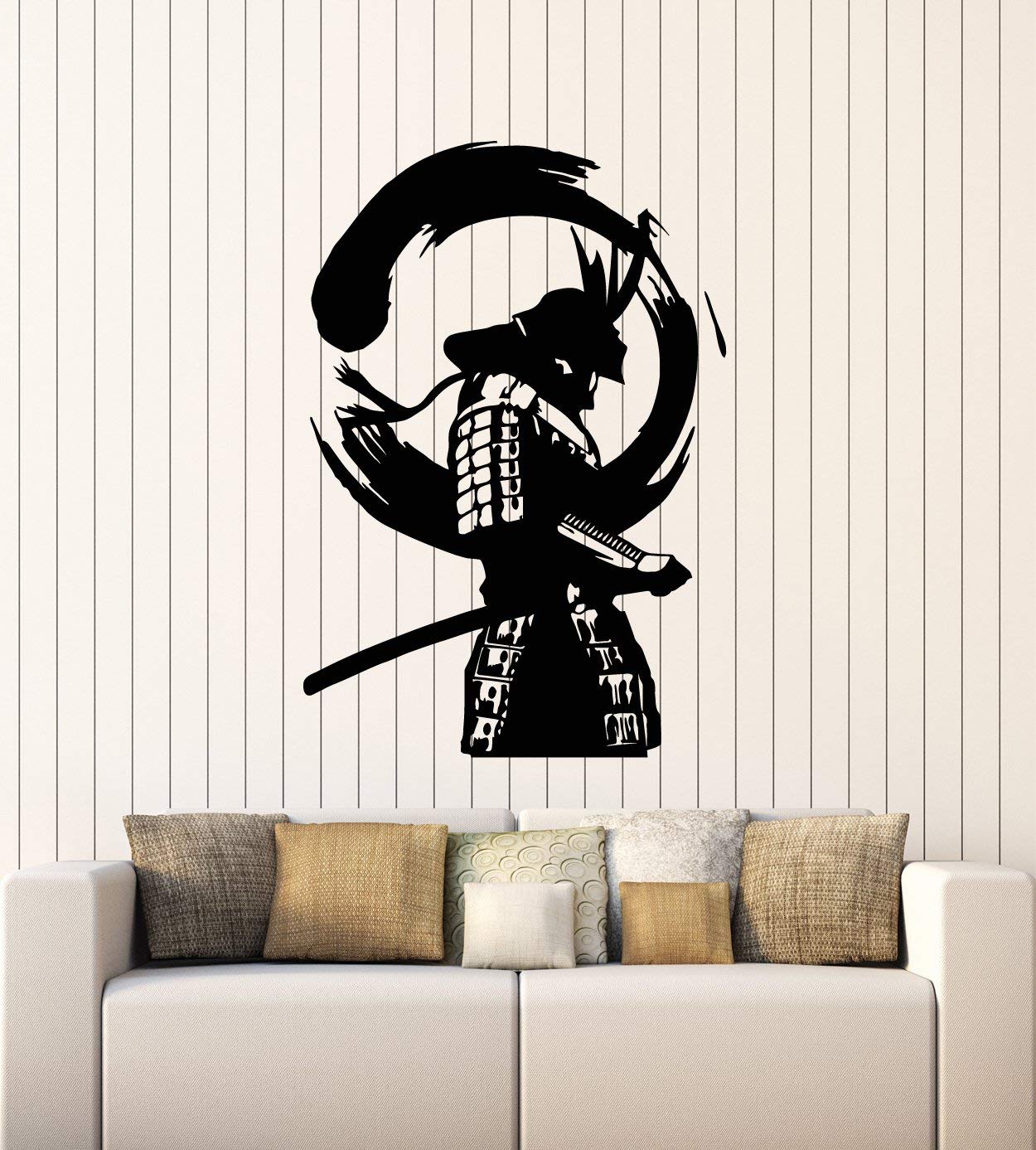 WallStickers4everVinyl Wall Decal Japanese Warrior Enso Zen Circle Samurai Asian Style Stickers Mural Large Decor (g1972) Black