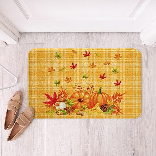 Miniatura 4 de Tapetes de baño de calabaza otoñal para baño, tapetes de baño con diseño de hongos, hojas de arce, lavables a máquina, tapetes para decoración de