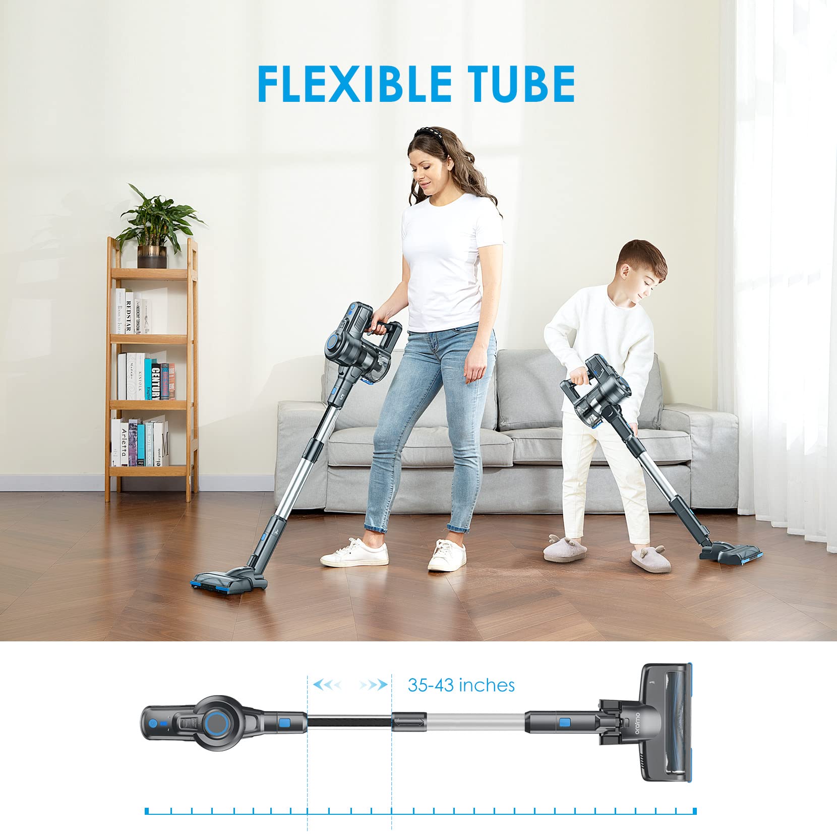 Oraimo Stick Vacuum, Cordless Vacuum Cleaner with SelfStanding