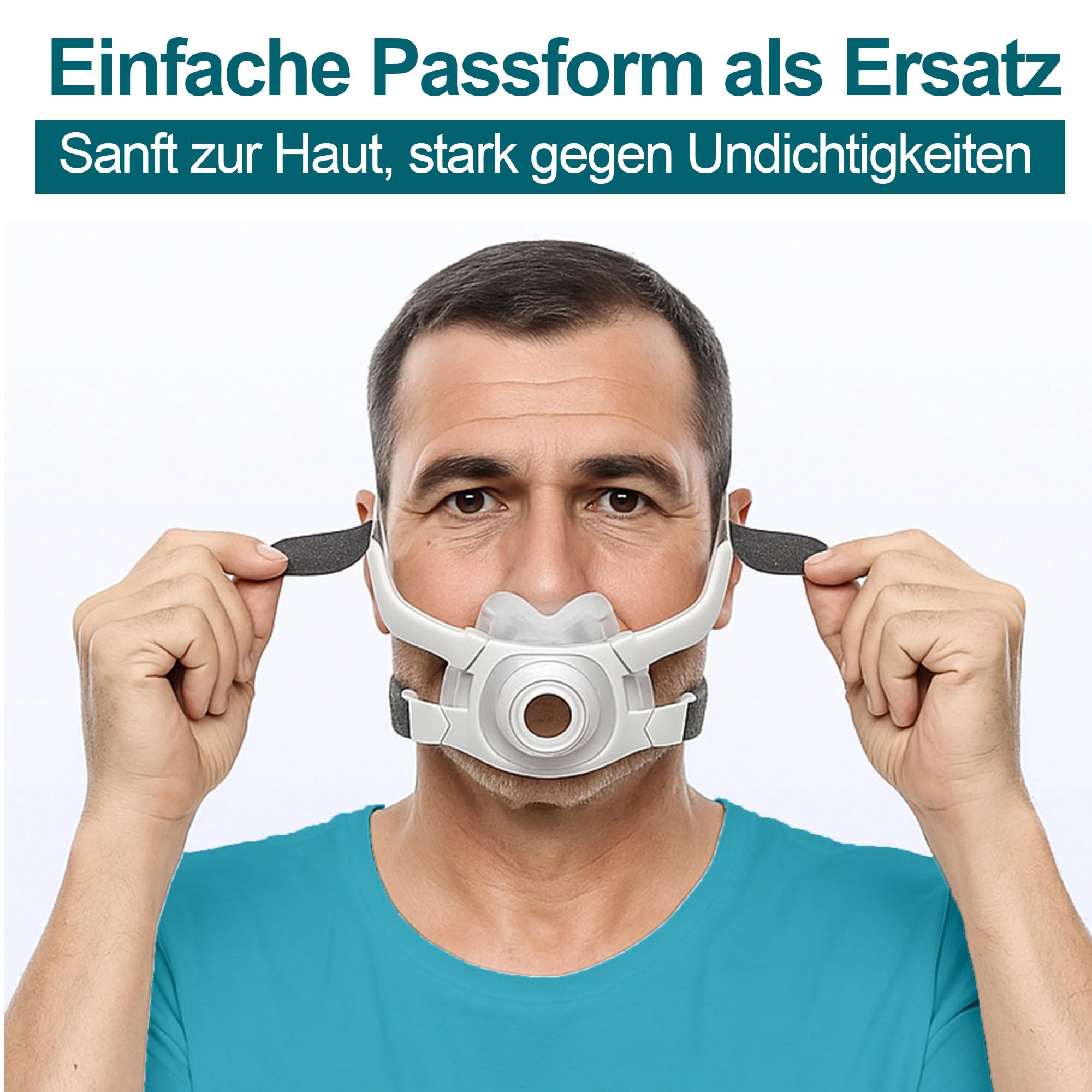 AirFit F40 Ersatzkissen und Kopfband | Weiche Silikondichtung, Verstellbares Kopfband, Sicherer & Bequemer Sitz | Kompatibel mit AirFit F40 Maske (Mittel)