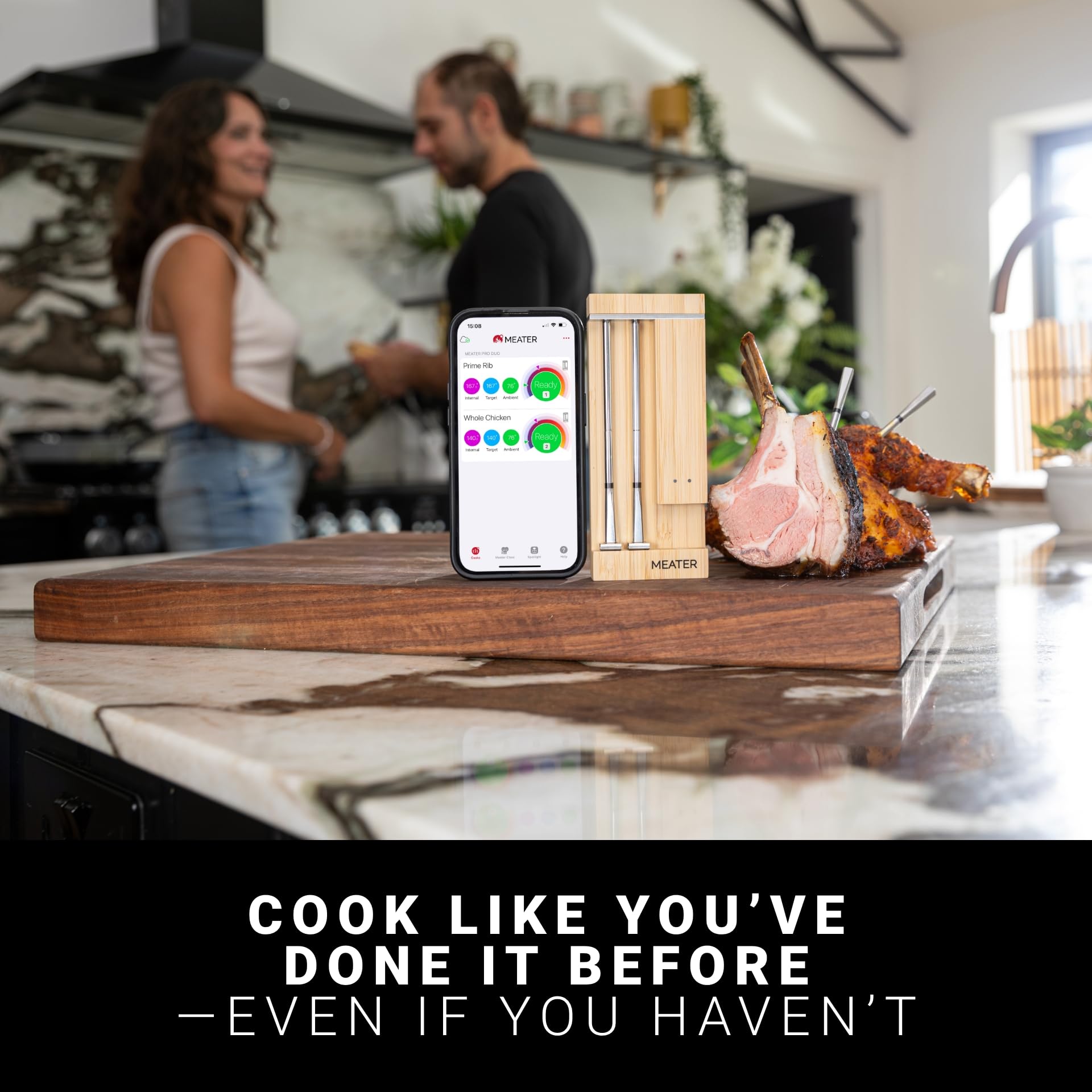 MEATER Pro Duo: WiFi Smart Meat Thermometer | 1000°F High Heat Resistance | Long Range | Dual Probes | Six Sensors | BBQ, Oven, Grill, Smoker, Air Fryer, Deep Fryer | iOS & Android App