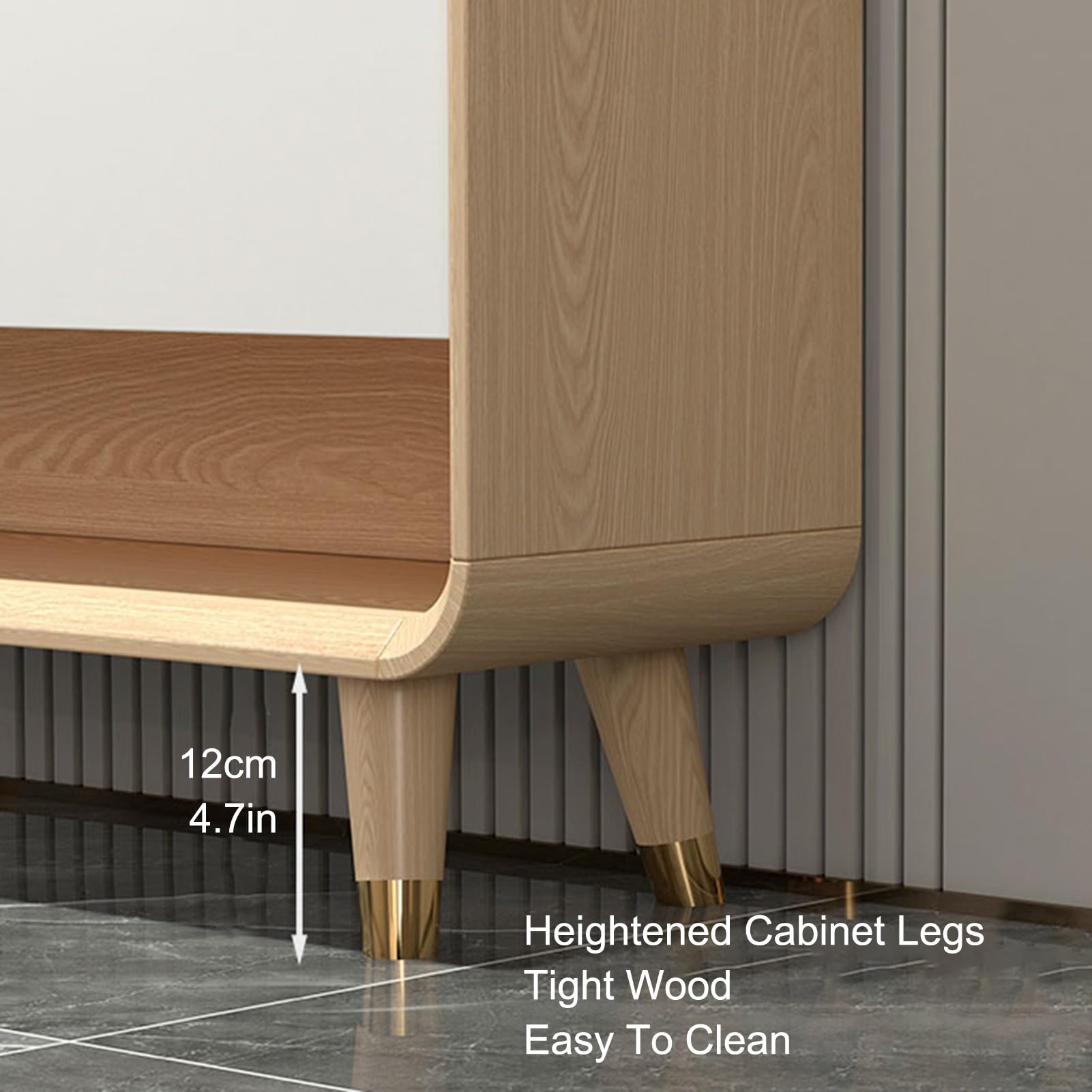 Schuhschrank, 2 Flip Tür Mit 2 Schublade, Schuhschränke für Flur Oder Eingangsbereich, Schuhschrank Schmal Schuhregal, für Flur, Wohnzimmer, Schlafzimmer(120x70x18.5cm/47.2x27.6x7.3in)
