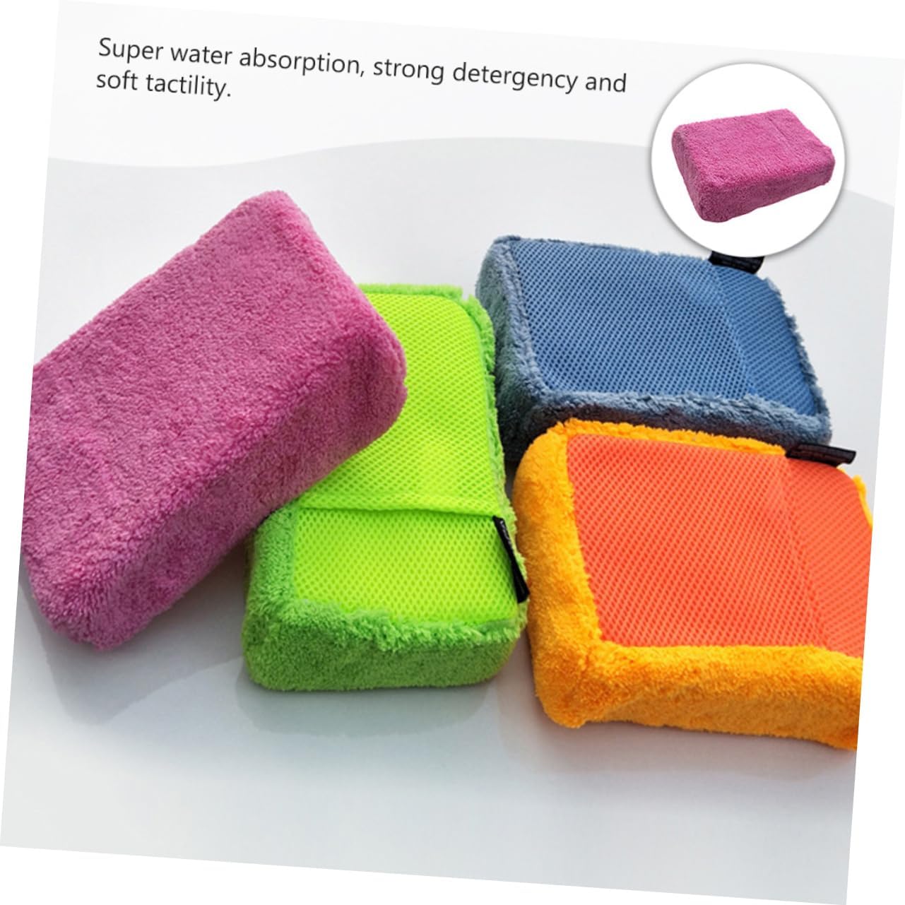 ULTECHNOVO 2pcs Multi-Purpose Car Washing Sponges High-Absorbency Cleaning Blocks for Cars Trucks and Rvs Durable Coral Material for Washing Random Colors