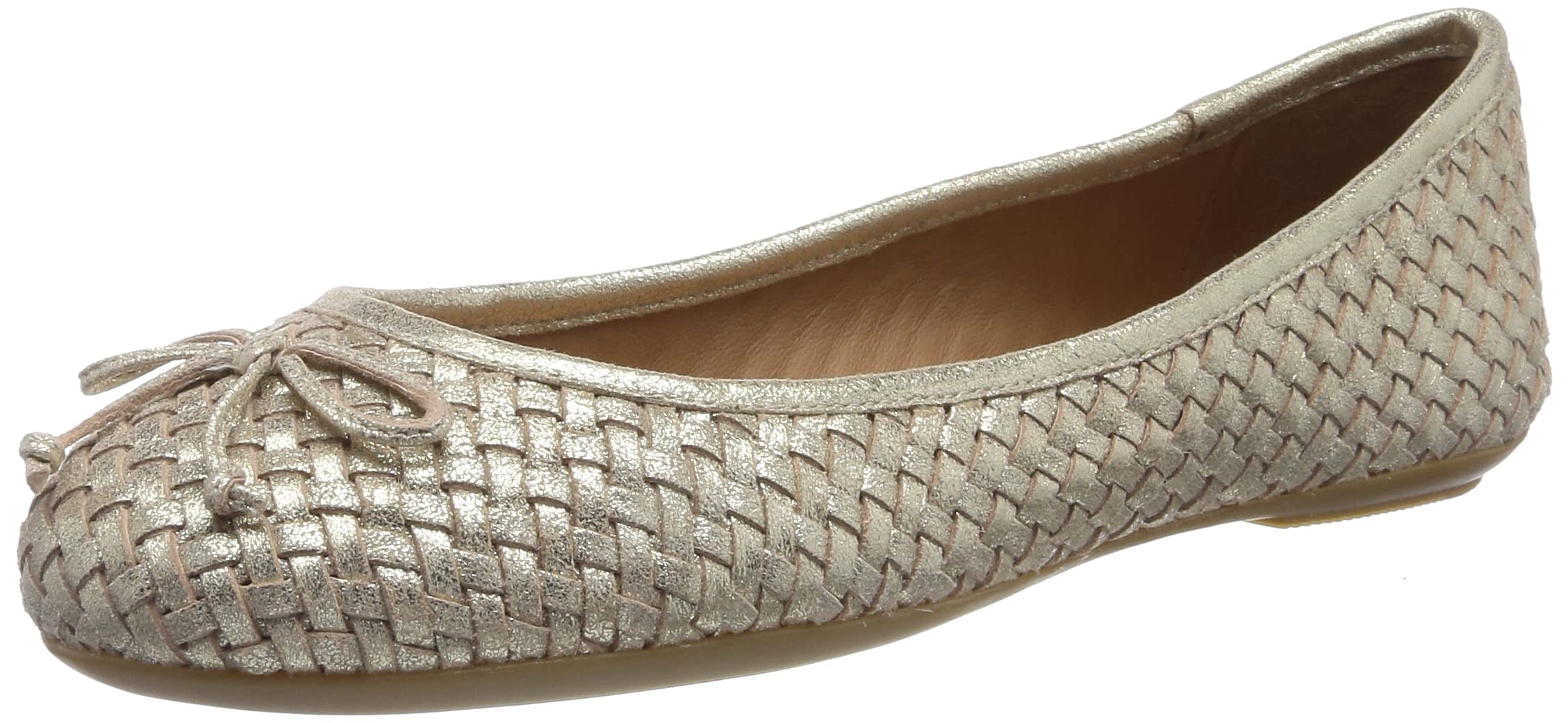 Geox Women's D Palmaria Ballet Flat, Gold, 7.5 UK