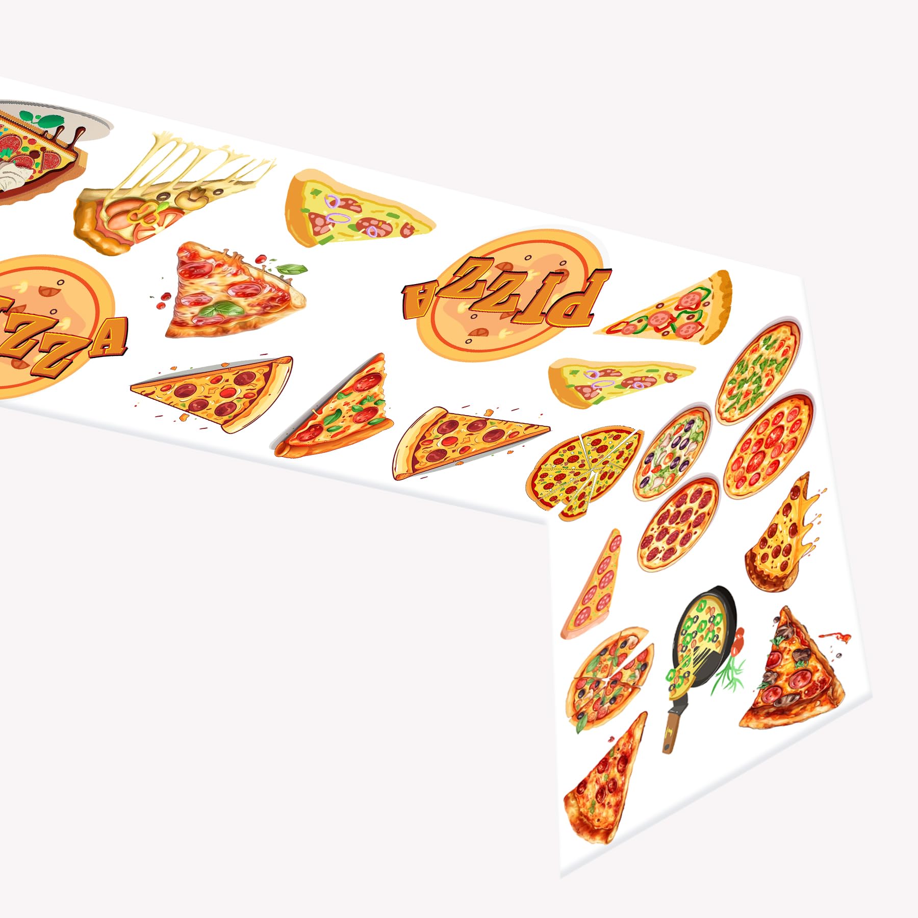 Pizza Table Runner, Food Pizza Birthday Party Favors Supplies Decorations Table Cover