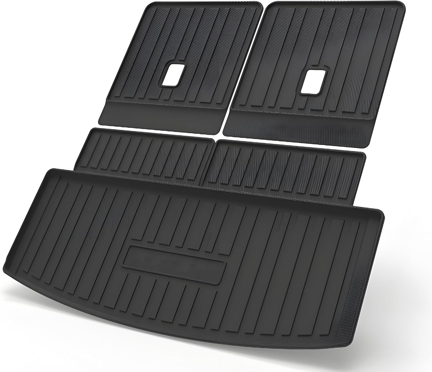 Explorer Cargo Mat with Backrest Mat - Compatible with 2020-2025 Ford Explorer with 6/7-Seats?All-Weather 3D Custom-Fit Waterproof Non-Slip Durable Odorless TPO Trunk Tray Floor Mat with Raised Lip For 2020-2025 Explorer with Backrest Mats