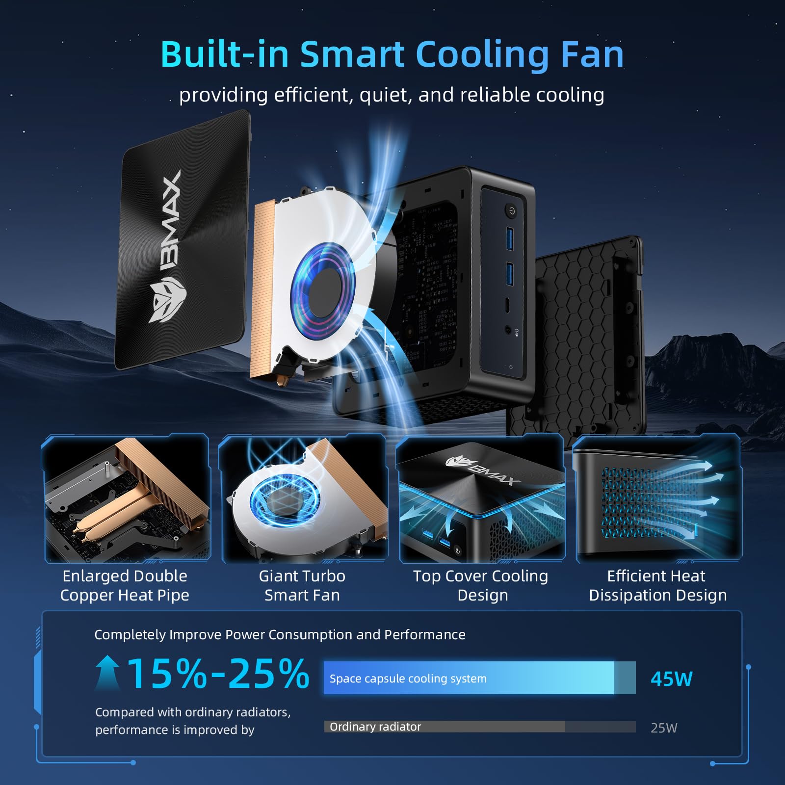 Bmax Mini PC B9 Power Intel Core i9-12900HK (até 5,0 GHz, 14C/20T