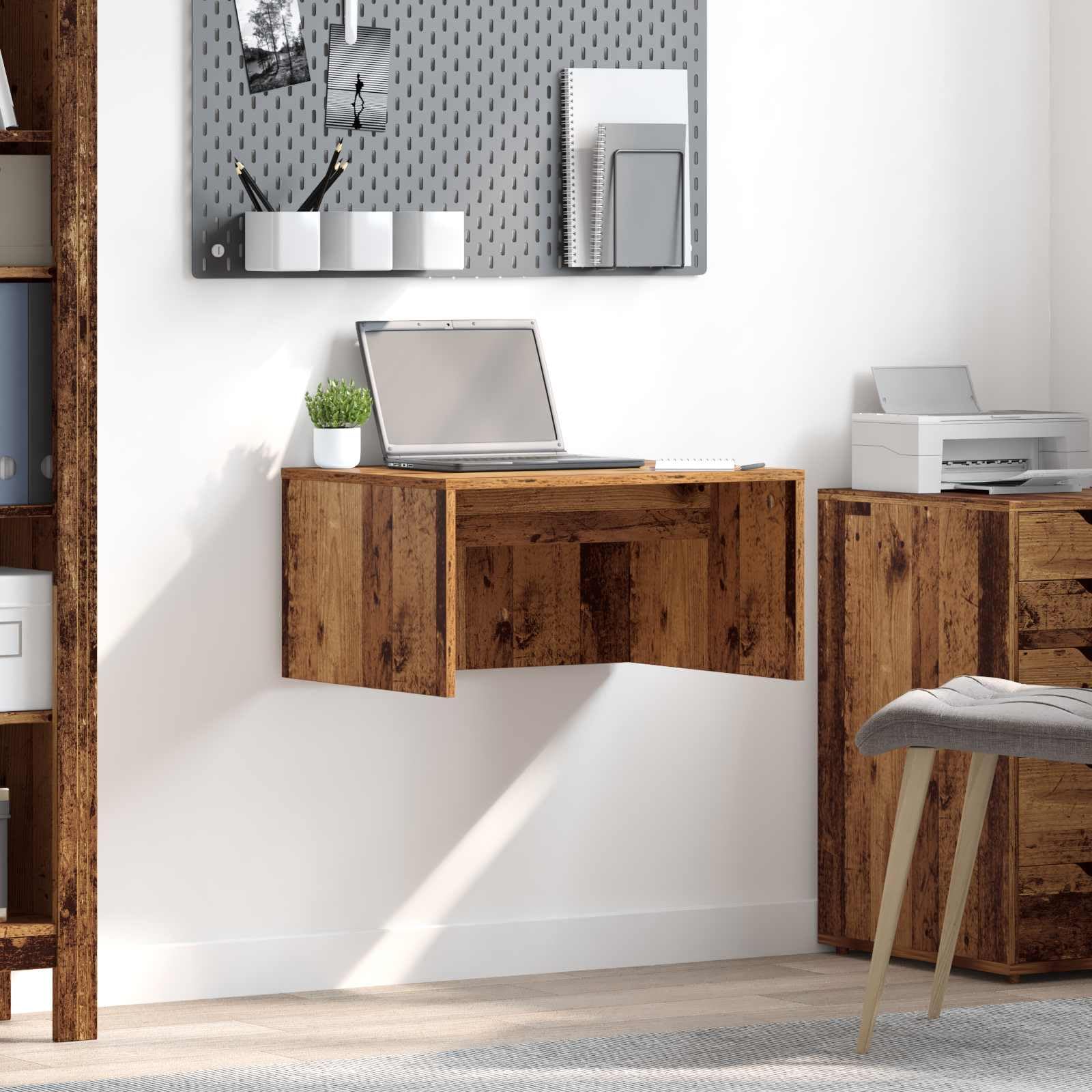 Bureau de chambre compact en bois ancien pour travailler dans un petit coin