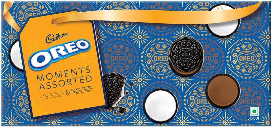 Cadbury Oreo Moments Chocolate Cream Biscuits Gift Pack, 428.75 G, Chocolate