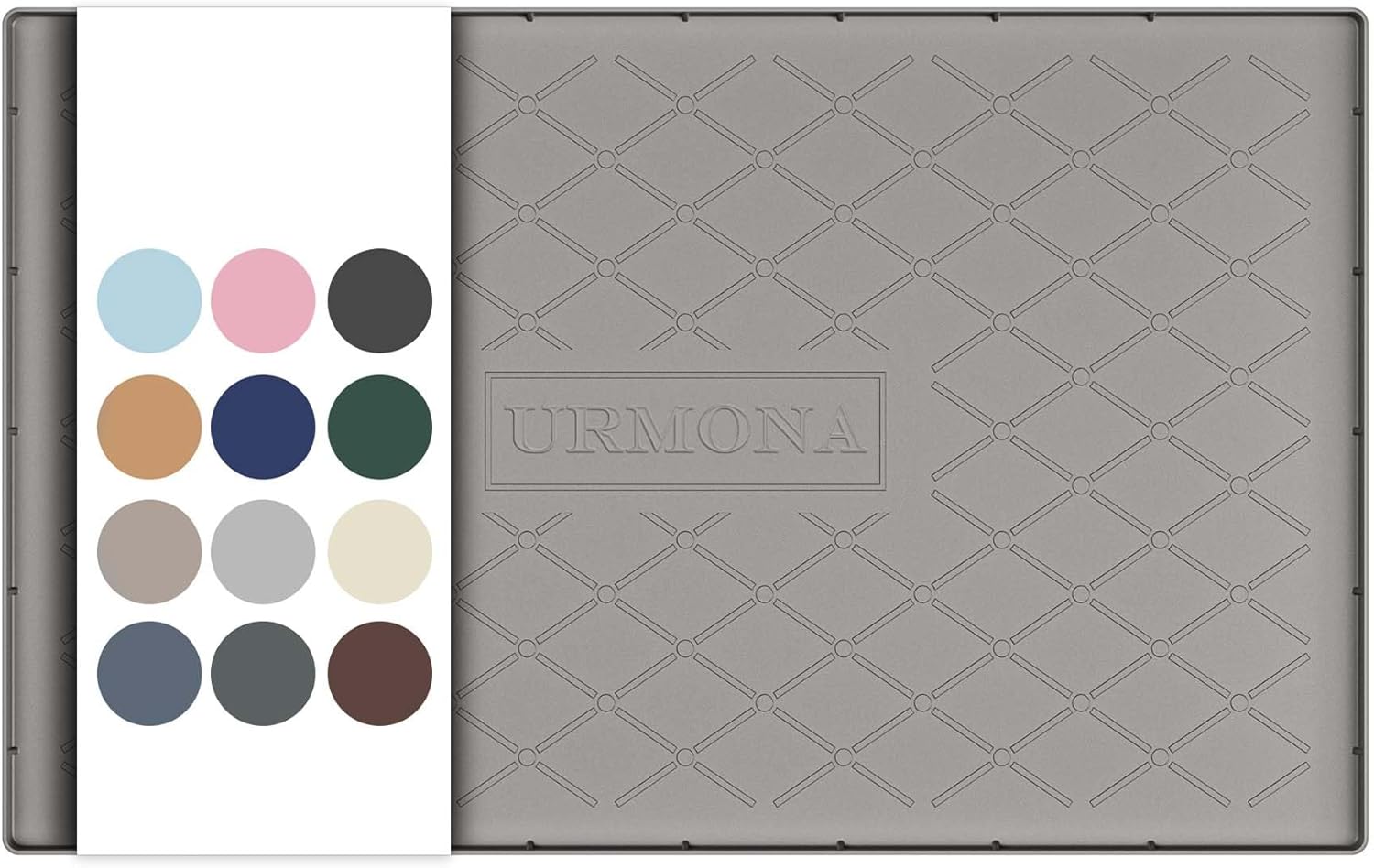 URMONA 28" x 19" Waterproof Silicone Mat in Multiple Sizes & Colors, Under Sink Mat for Kitchen & Bathroom, Pet Food Pad for Dogs & Cats, Kitchen Cabinet Liner, Multi-Purpose for Storage(Beige)