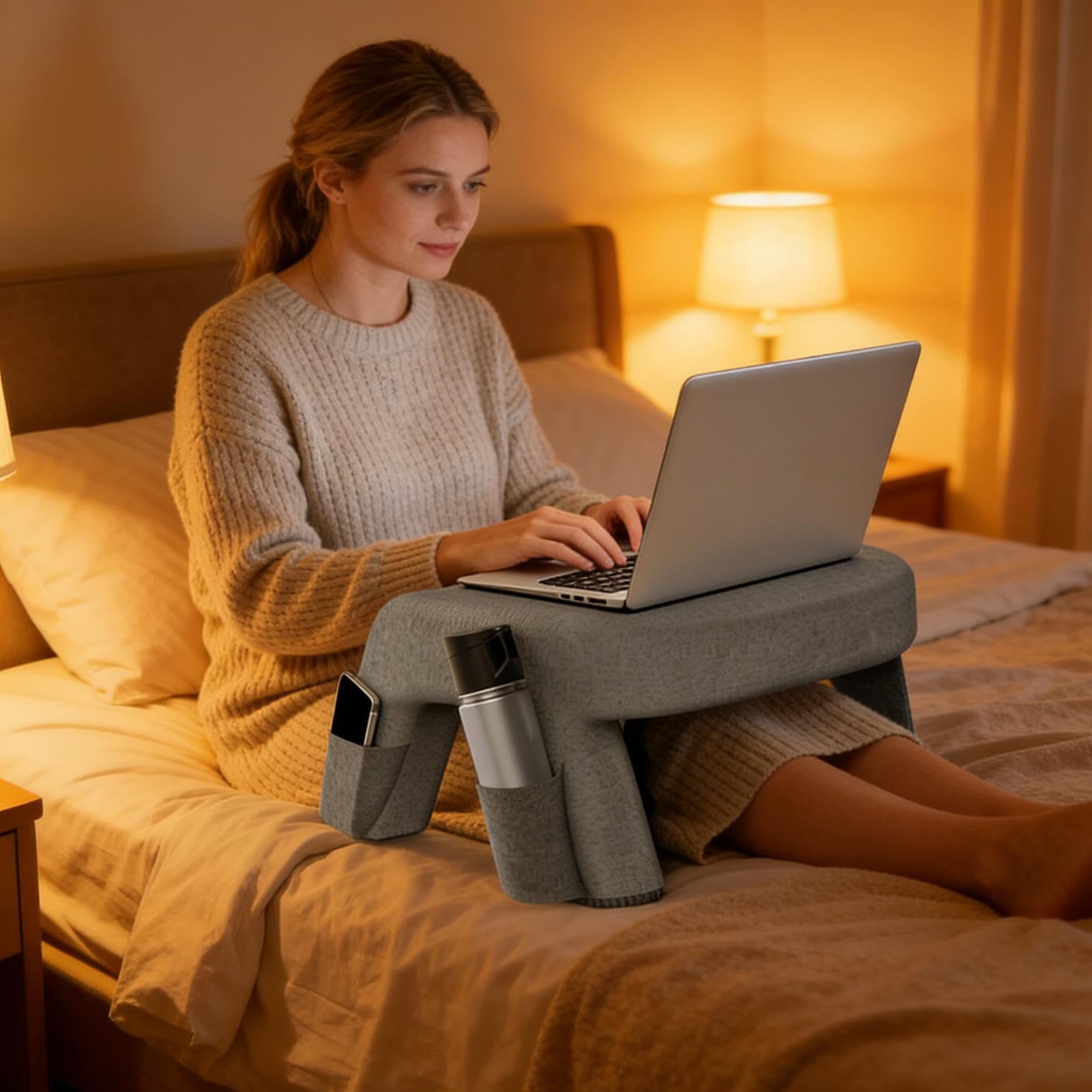 Poduszka Na Kolana Pianka Memory Foam Ergonomiczna Antypoślizgowa Duża | Poduszki Do Czytania W Łóżku Dla Dorosłych do Domu, Biura, Pracy, , Czytania, Laptopa, Tabletu, Komputera dla Dorosłych i