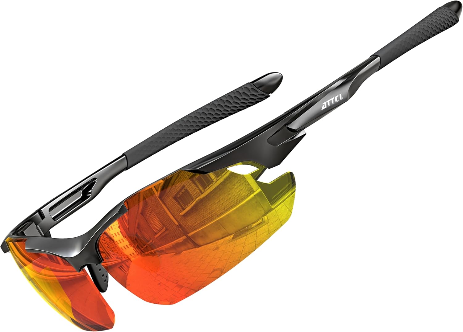 ATTCL Polarized Sunglasses Men Sports: Secure Fit Wrap Around TR90 Frame Ultra-Light UV Protection for Fishing Driving Golf - Image 8