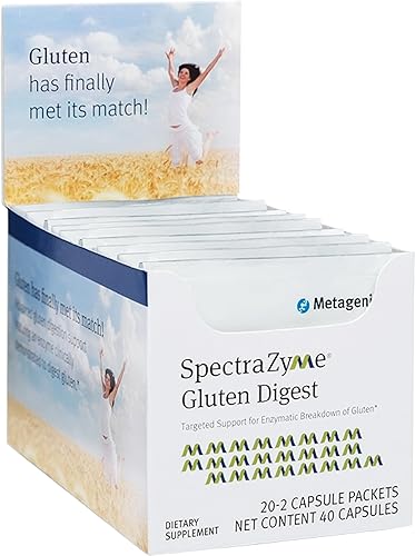 Metagenics SpectraZyme Gluten Digest - Targeted Support for Enzymatic Breakdown of Gluten* - 40 Capsules - 20 Servings