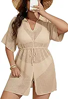 Saida De Praia Croche Trico Elegante Plus Size Feminina Vestido Verão Ferias Fenda Moda Praia