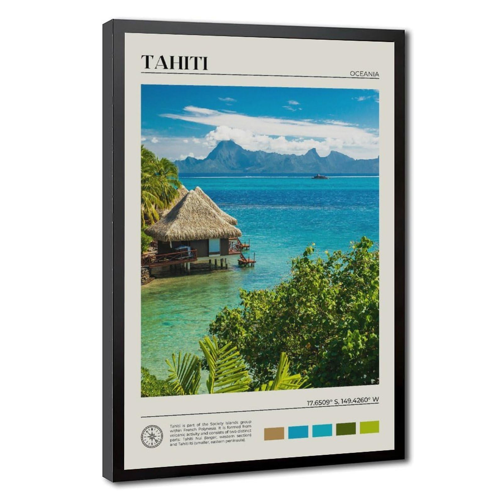 Bareronor Tahiti Poster Canvas Poster Bedroom Decor Landscape Office Room Decor Gift 20" L X 30" W