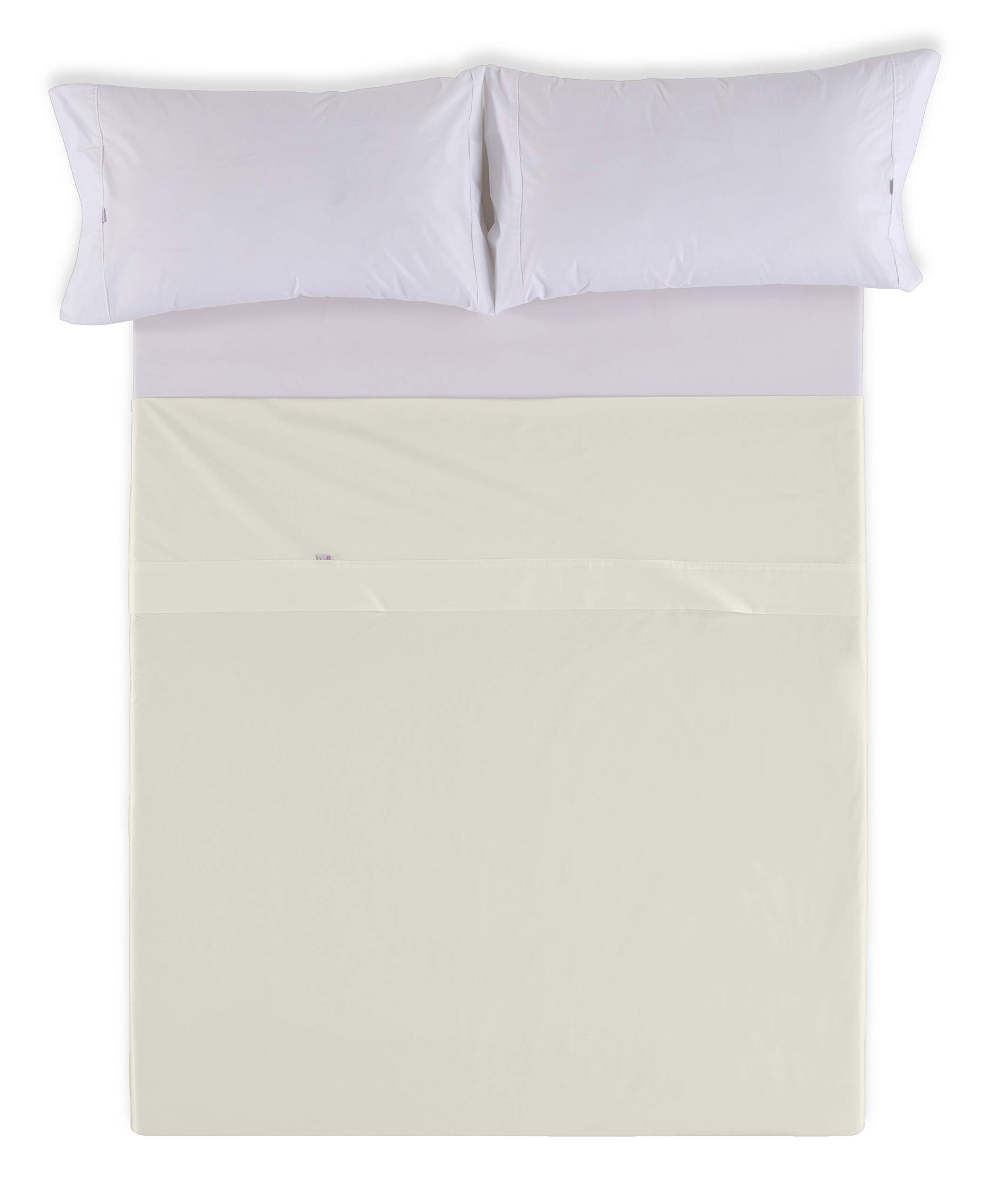 Parure de lit 180x200 coton bio blanc 4 pièces pour grand lit double