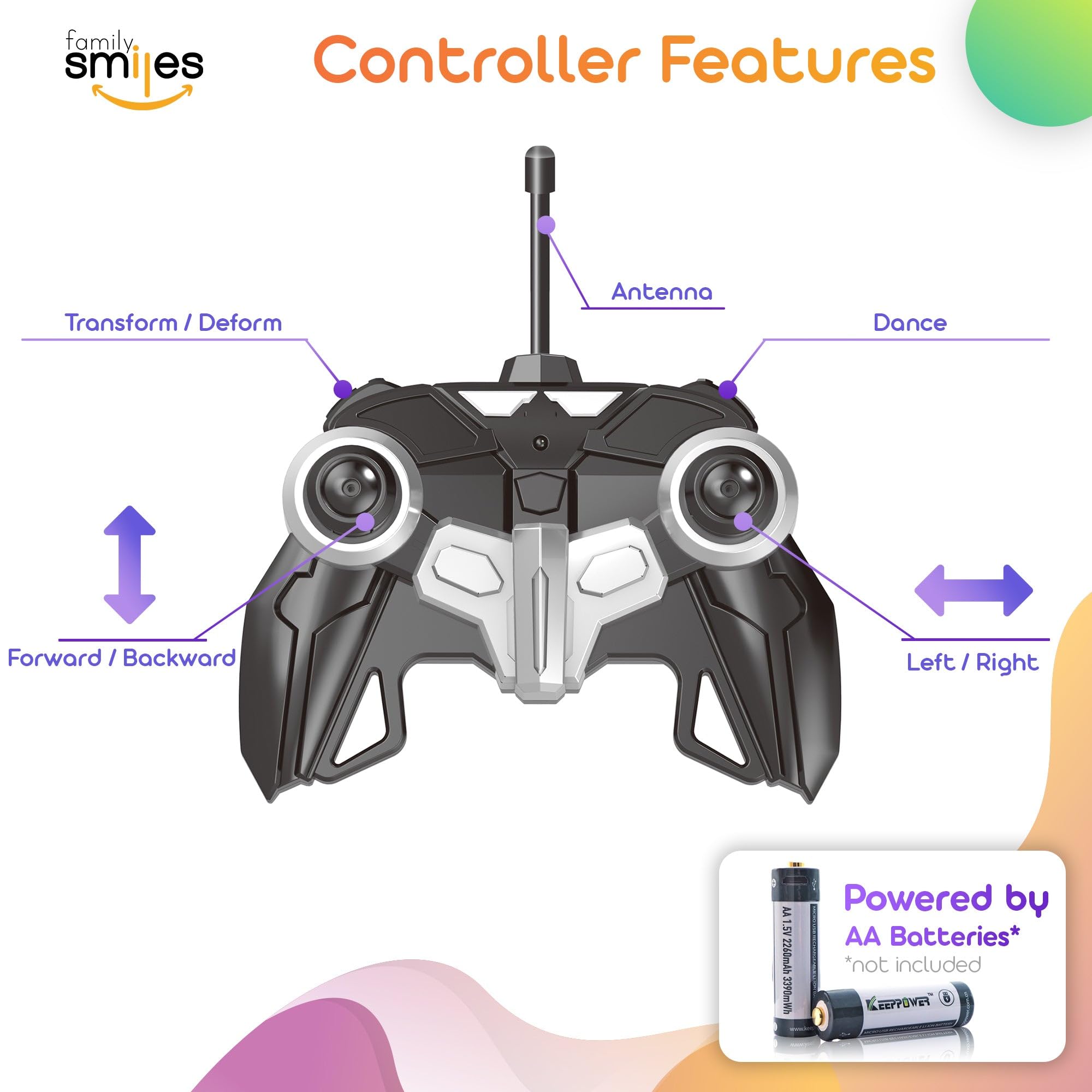 Kids RC Toy Sports Car Transforming Robot Remote Control with One