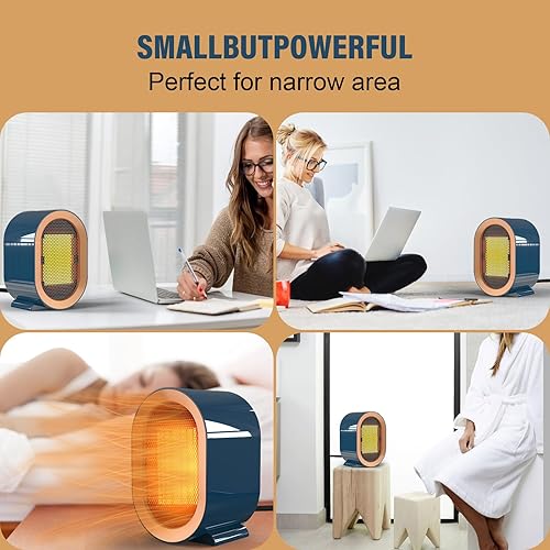 Miniatura 7 de Calentador de espacio eléctrico portátil, calentadores de espacio de eficiencia energética de 1200 W para uso en interiores, calentador portátil de