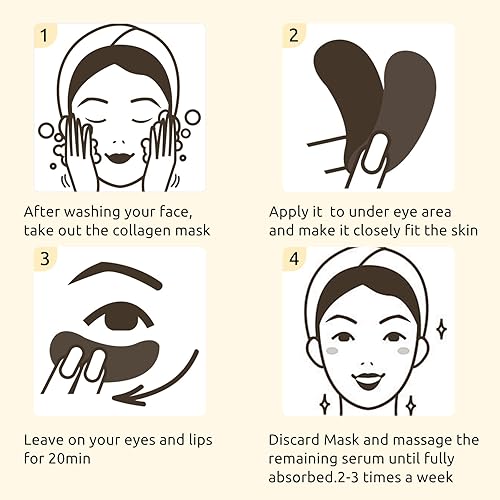 Miniatura 12 de Permotary 30 pares de almohadillas de gel de colágeno de cristal de oro de 24 quilates, máscara de colágeno de cristal debajo de los ojos