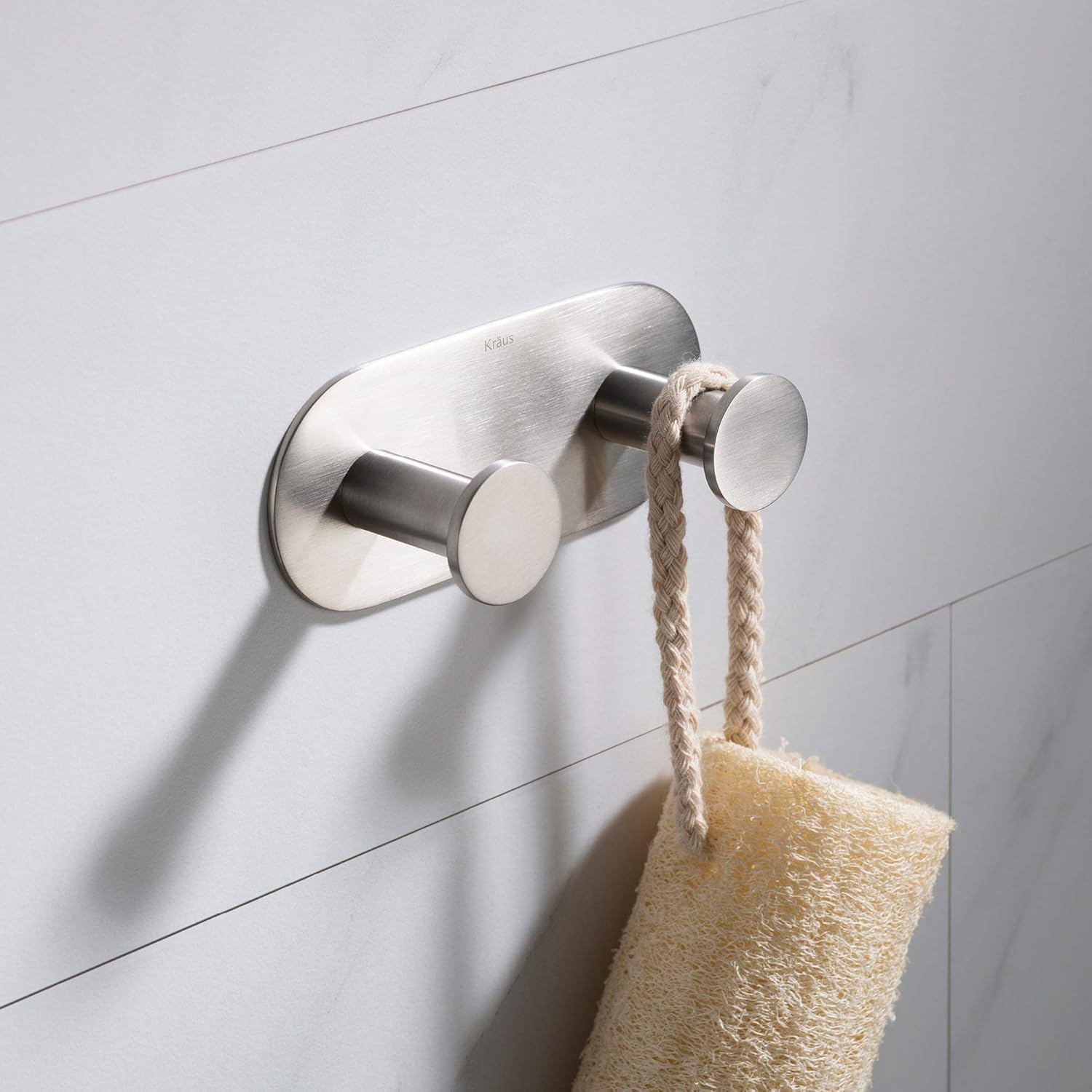 Kraus Elie Bathroom Robe and Towel Double Hook, Brushed Nickel Finish, KEA-18803BN