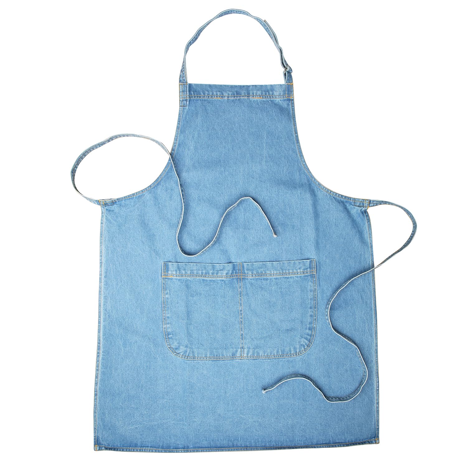 Bronta Mill Denim Apron with Twin Pockets for Men and Women - Chef Work DIY - Light Stonewash
