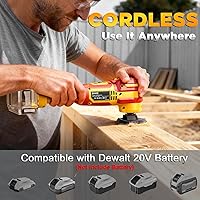 Vista 8 de Multiherramienta oscilante inalámbrica compatible con batería DeWalt de 20 V (solo herramienta), 21000 OPM sin escobillas, ángulo de giro de 4.5°