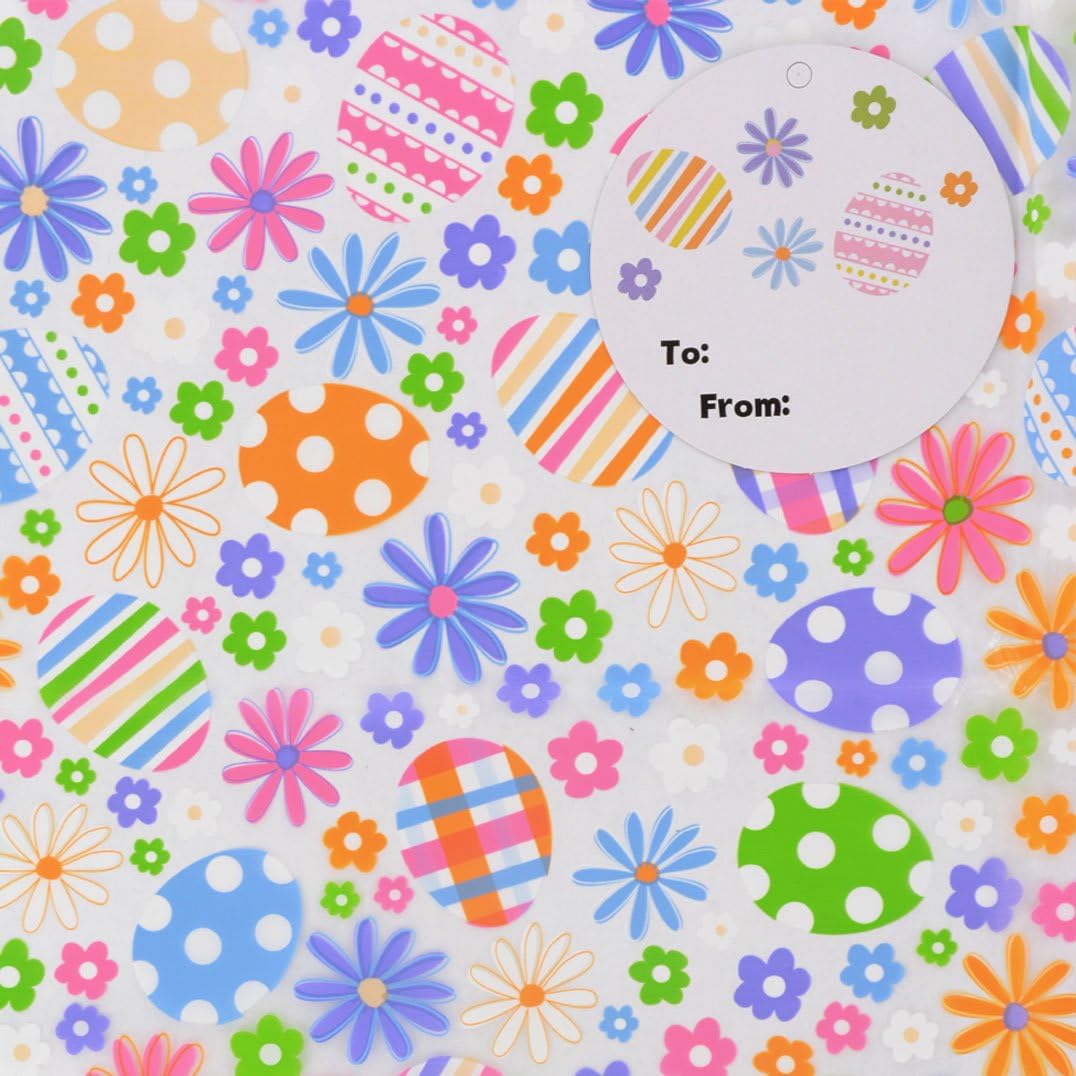 (2) Pack of Easter Cellophane Basket Bags 22-in. X 25-in