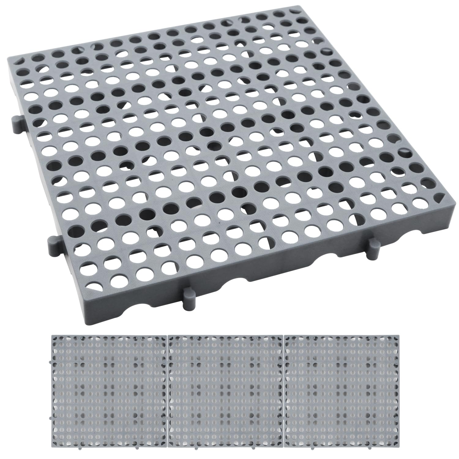 Paletas de plástico, 3 unidades, impermeables, rejillas de almacenamiento, rejillas transpirables, paletas de ventilación, paletas ligeras y anidables, paletas de plástico para almacenamiento