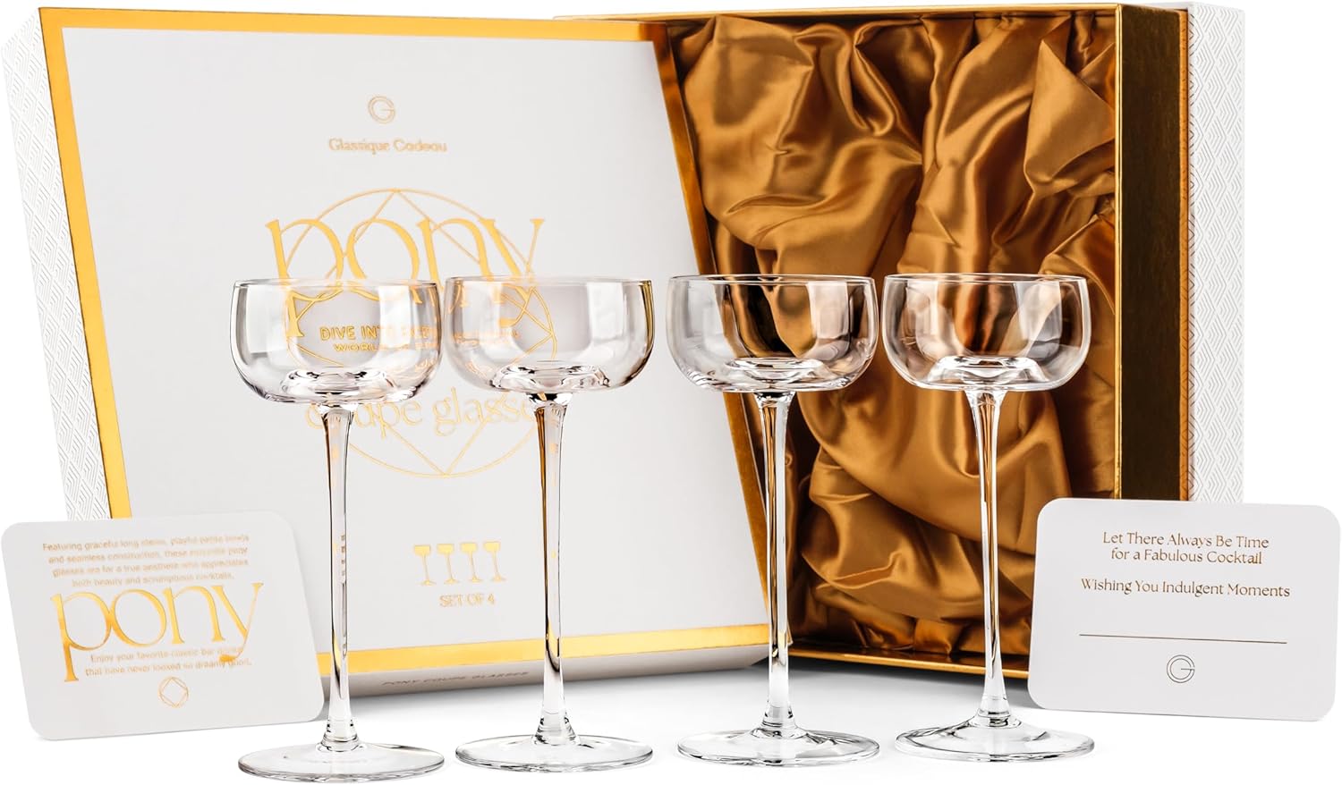 GLASSIQUE CADEAU Small 5 oz Nick and Nora Coupe Cocktail Glasses | Set of 4 | Crystal Pony Style Glassware | Elegant Long Stemmed Goblets for Martini, Gimlet, Daiquiri, Manhattan, Classic Bar Drinks - Image 9