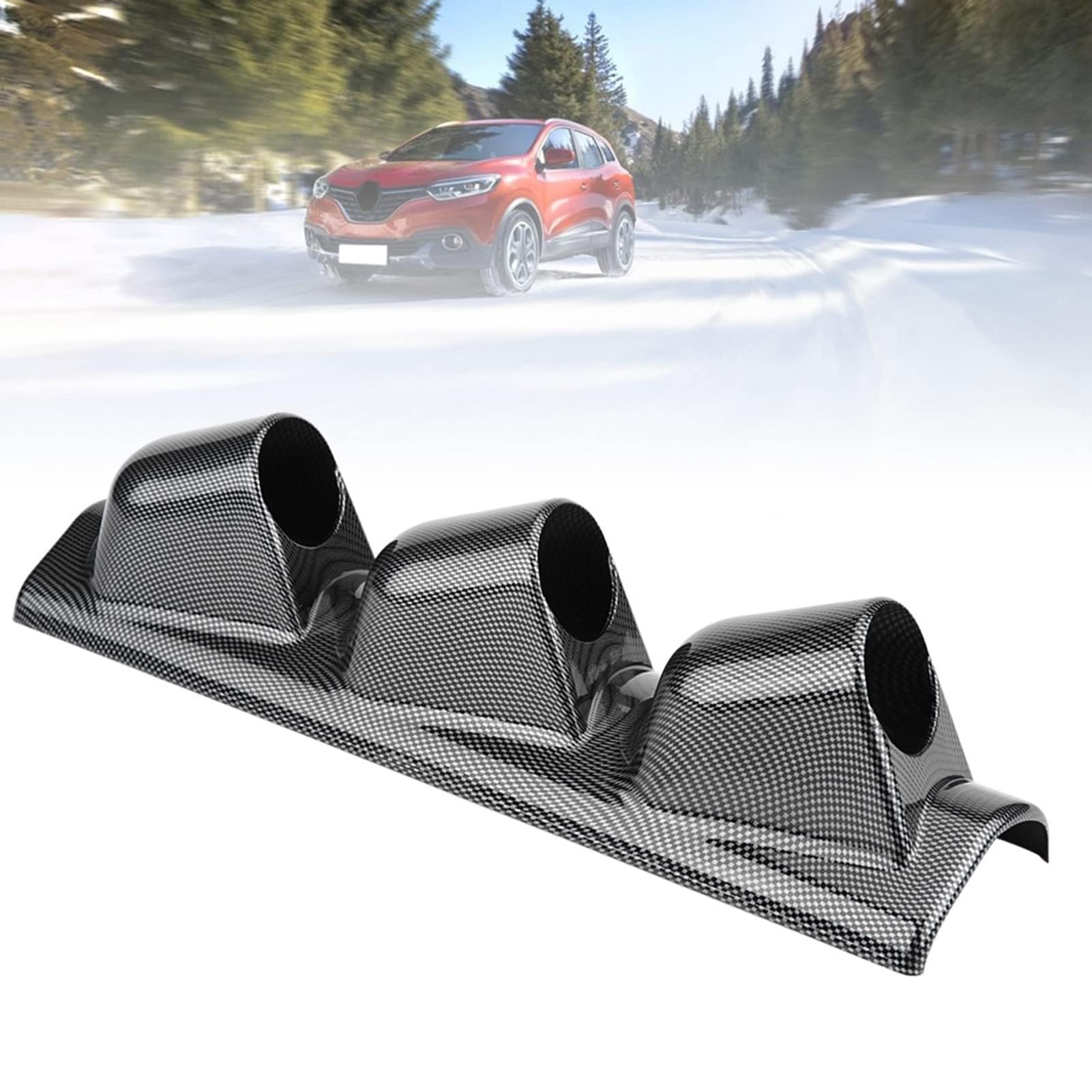 Pod per Manometro, Staffa per Supporto Universale per Misuratore di Sport da Corsa in Fibra di Carbonio Supporto per Montante Decorazione per Auto(Triple Hole)