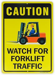 Caution Watch For Forklift Traffic Sign, 14"x 10" .040 Rust Free Aluminum – Reflective, UV Protected and Weatherproof