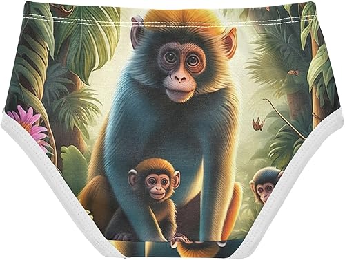 Cute Monkey Toddler Girls Panties, Underwear Girls, 2T–8 Years(3T)