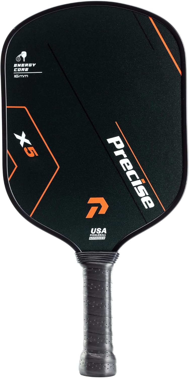 Precise Carbon Fibre Pickleball Paddle – USAPA Approved – Honeycomb Core – Smooth or Textured Surface Options – Comfort Grip – Indoor & Outdoor Racket