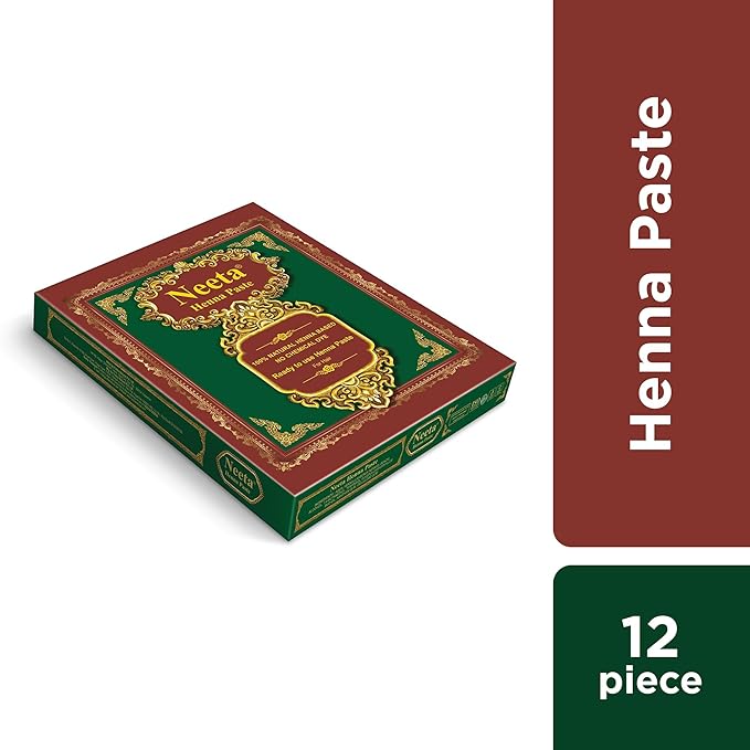 Pasta de Henna Lista para Usar Neeta - Tono Marrón Rojizo - Pack de 12 Conos miniatura 2