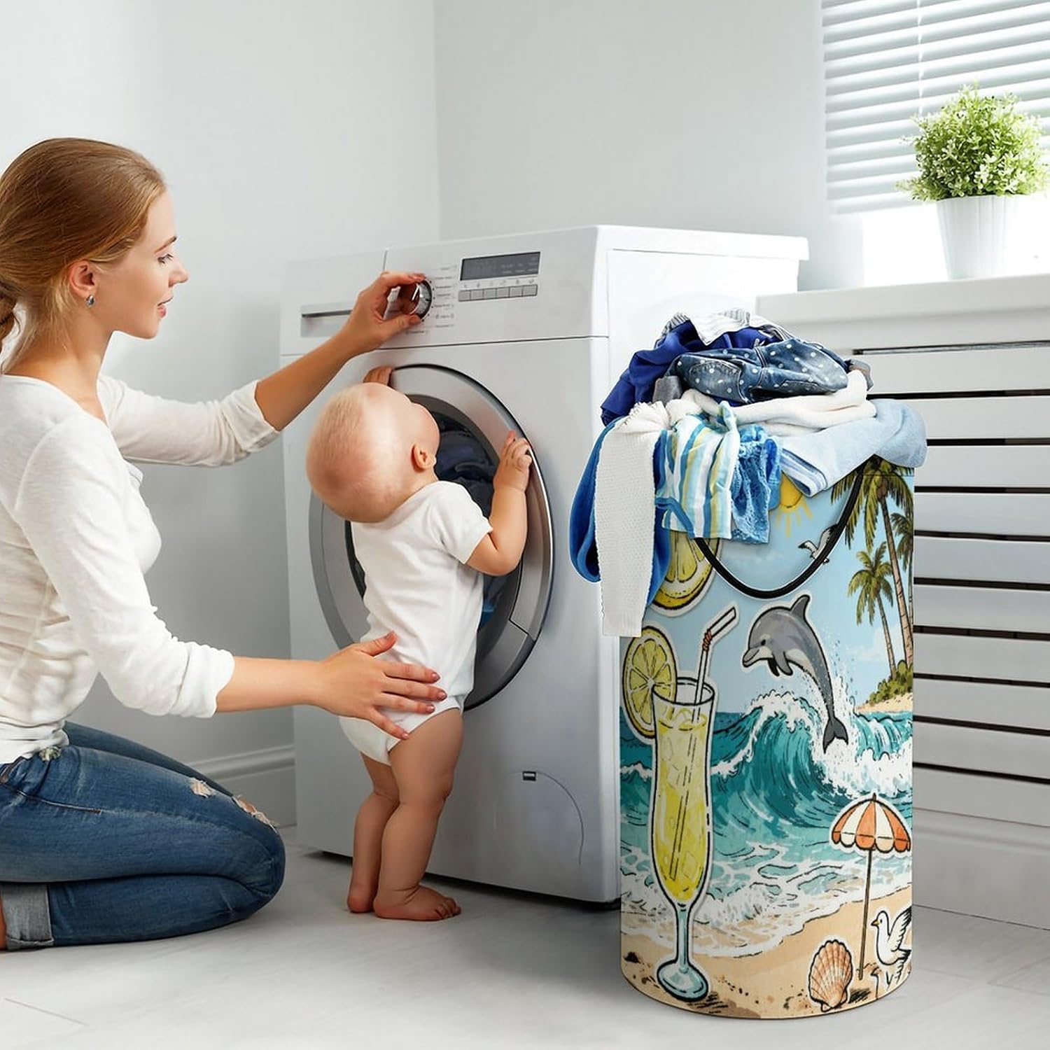 Dirty Clothes Basket Extra Large 110l Open Top Laundry Hamper With Portable Carry Handles, Foldable Waterproof Clothes Basket Spacious Laundry Bag For Bedroom Bathroom Laundry Room Dorm