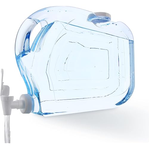 Arrow Home Products Ultra Slimline Drink Dispenser for Fridge, 1.25 Gallon - Plastic Beverage Dispenser with Spigot for Easy Dispensing - BPA Free Clear Plastic - Convenient Handle, Easy-Pour Spout