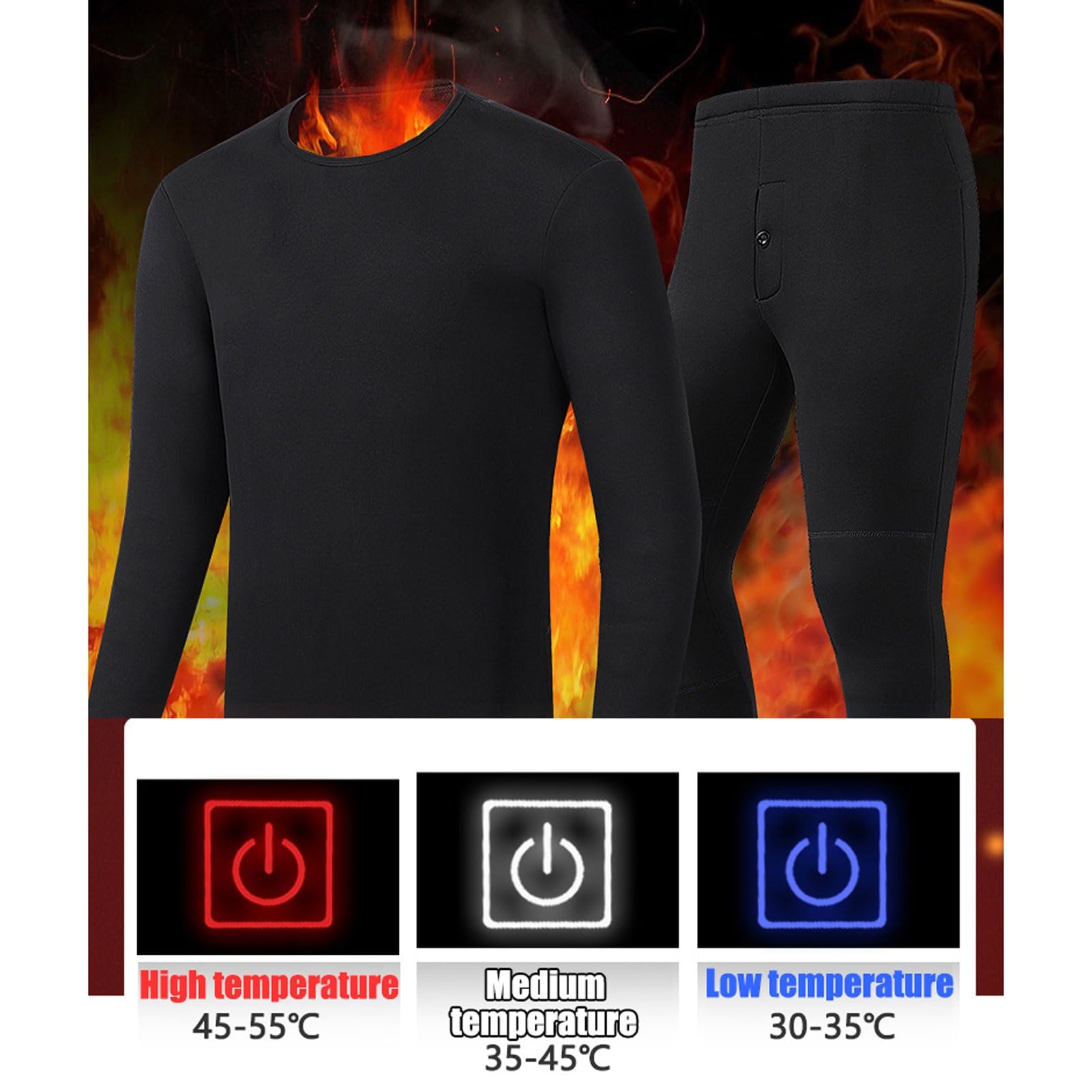 sous Vêtements Chauffants pour Femmes, Ensemble de sous Vêtements Thermiques Chauffants à 28 Zones, Pantalon Haut de Vêtements Chauffants Électriques USB