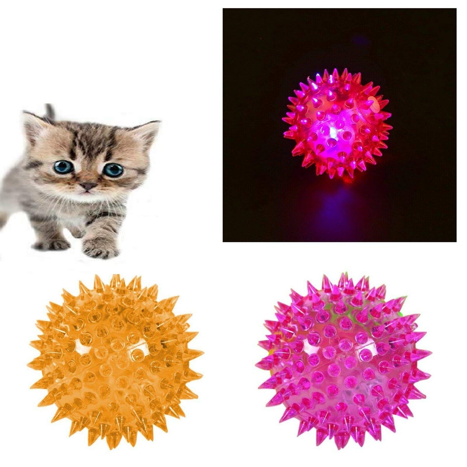THE DDS STORE LED Whistle Squeaky Squeaker Sound Cat Kitten Ball Playing Toy Teething Rubber Balls -2 Pieces (B07L8FFM9L) Amazon Price History, Amazon Price Tracker