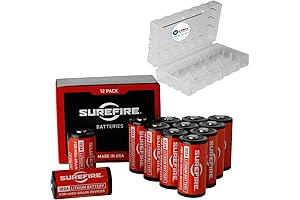 Surefire CR123A 3-volt Lithium Batteries (12 Pack) with Battery Case