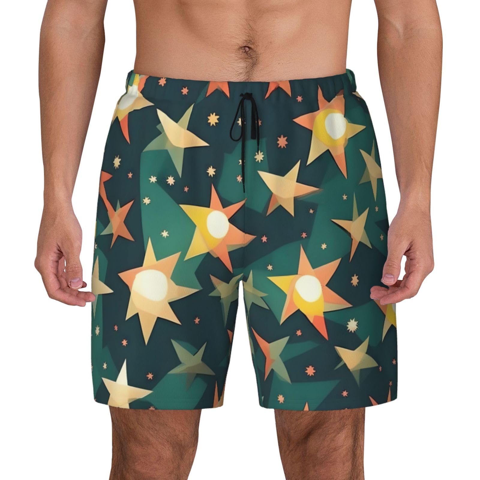 Short de bain double couche homme imprimé rétro EdWal confortable - 8
