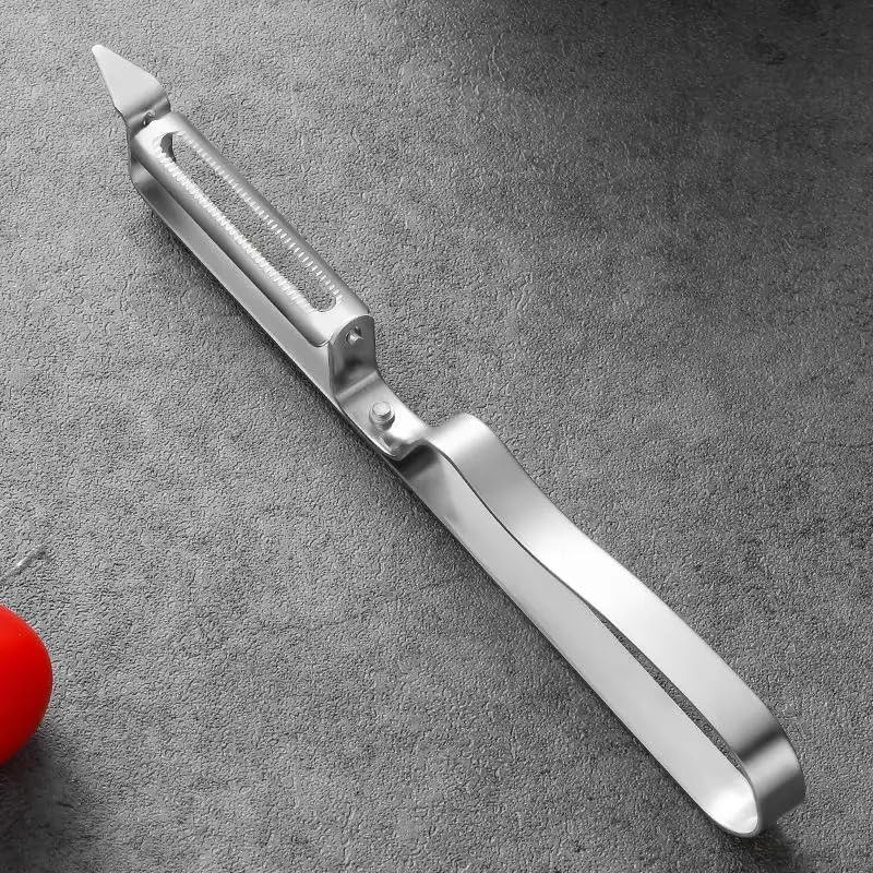 Image of SHOPPOFOBIX Pocket Knife, Kitchen Knifes Peelers for Fruit 2 in 1 Knifes and Peeler for Kitchen Travel Knifes with case Stainless Steel Bled (3 Pcs Set Peeler)
