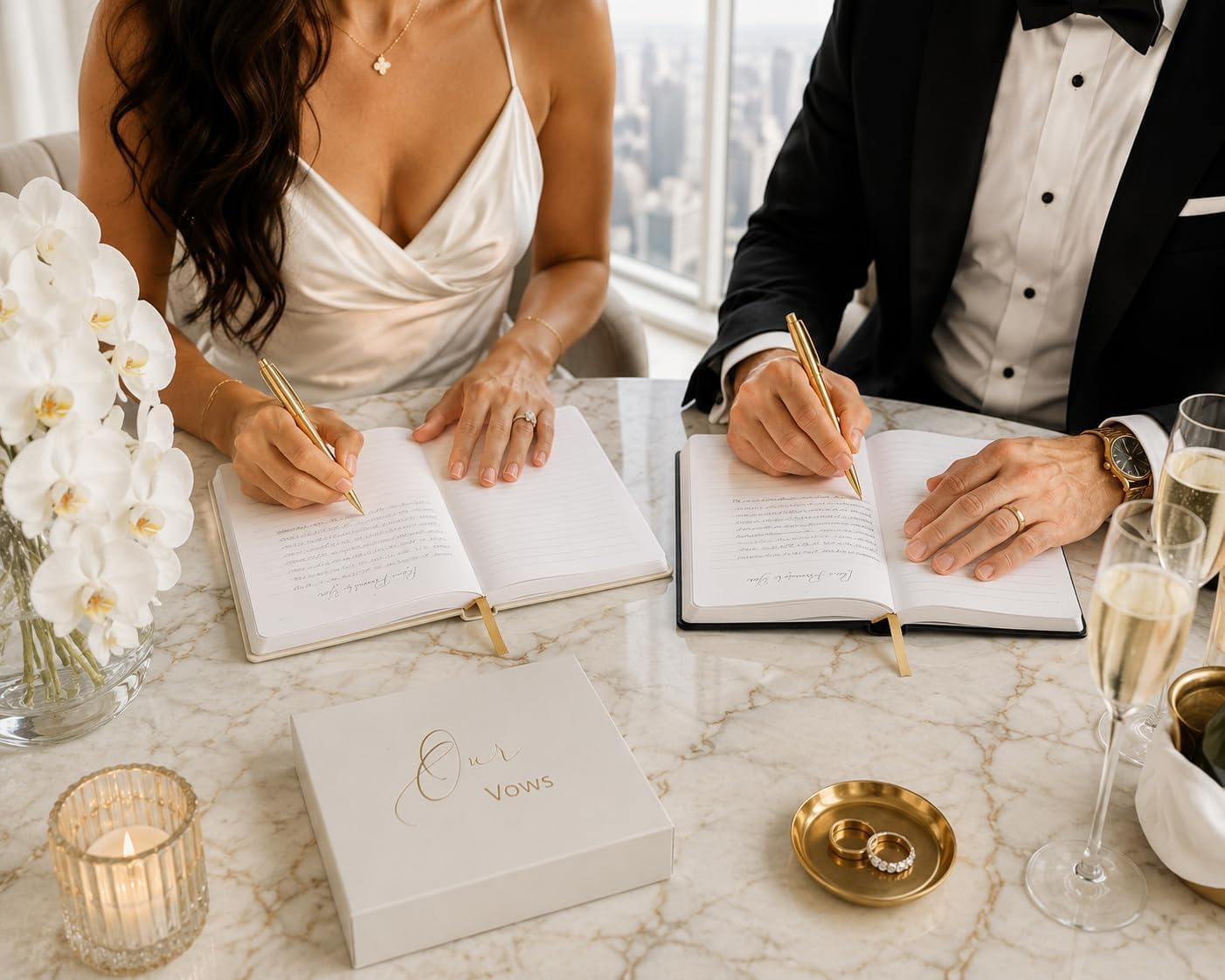 Luxury Wedding Vow Books for Bride and Groom – His and Hers Keepsake Set for Wedding Day